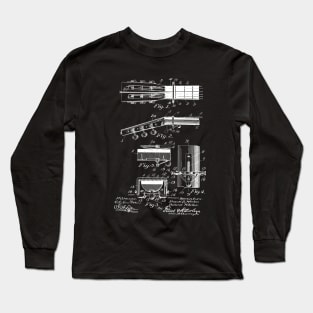 capo tasto for guitar Vintage Patent Drawing Long Sleeve T-Shirt